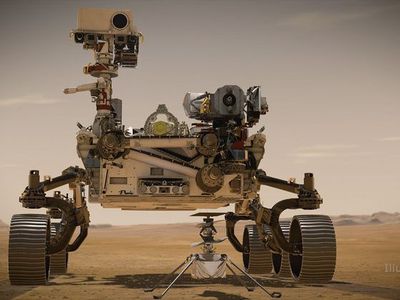 The Mars 2020 Perseverance rover and the Ingenuity Helicopter.