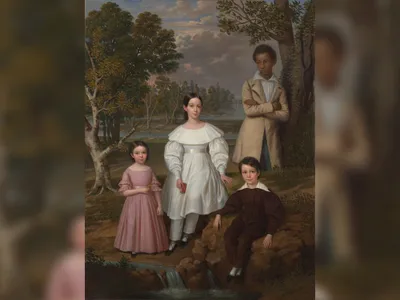 B&eacute;lizaire and the Frey Children features an enslaved 15-year-old alongside three white children who were likely in his care.