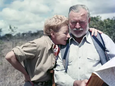 Ernest Hemingway and his wife, Mary Welsh, on a trip to Kenya in 1952