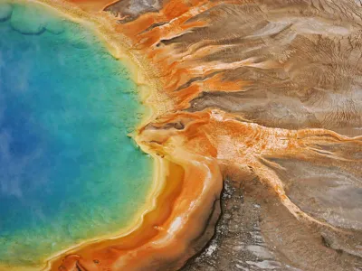 Geologic processes have led to changes in the water and gases released by mudpots, geysers and springs&mdash;like this one.