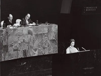 In closing remarks at the 1969 U.N. General Assembly in New York, Black recalled an Apollo 12 astronaut who, while in orbit, remarked on the Earth&rsquo;s beauty. &ldquo;Some of us down here are not so sure,&rdquo; she said.