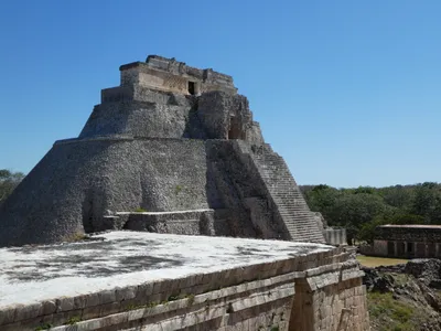 The Pyramid of the Magician stands over 100 feet tall and contains five different temples built in succession. 