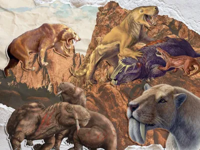 A variety of saber-toothed animals have evolved to fill different niches.